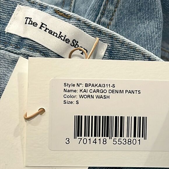 NWT The Frankie Shop KAI CARGO DENIM PANTS - Worn Wash - Small - Picture 13 of 16